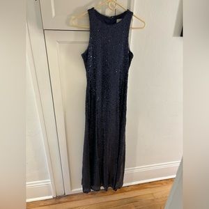 Size 6 REVELRY bridesmaid dress in navy blue sequin